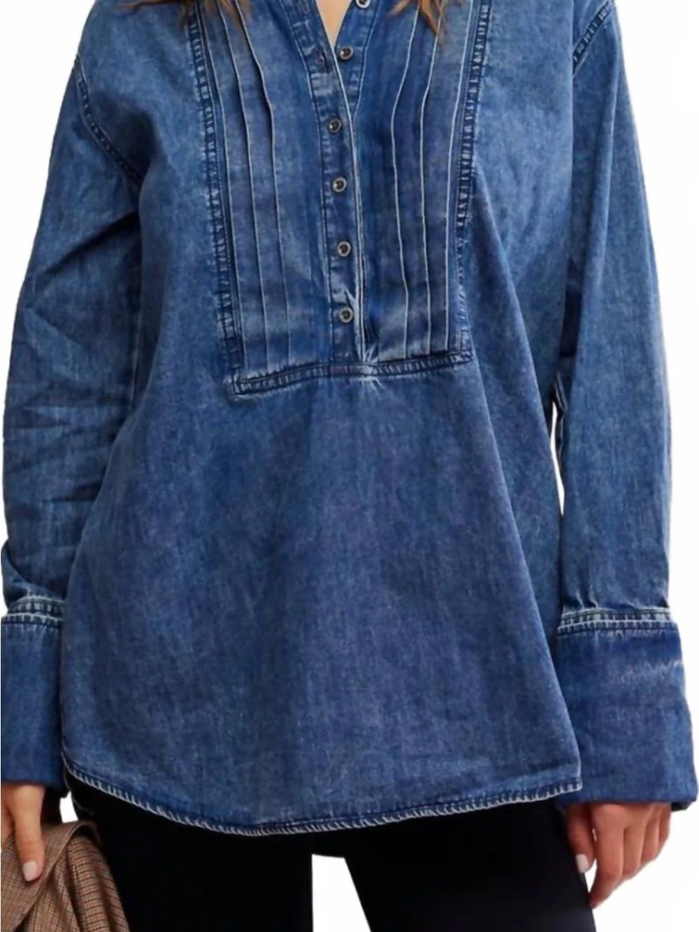 We The Free Indigo Denim Tunic Top